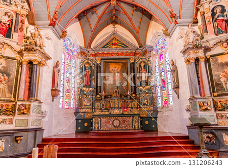 Parish close church of Sizun, finistere, brittany, france 131206243