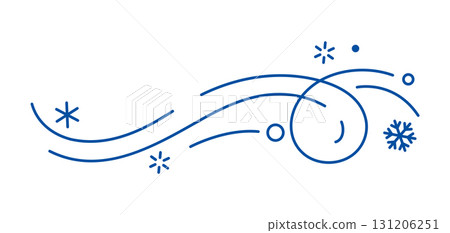 Winter linear element. Holiday filigree border with snowflakes. Winter linear element. Holiday filigree border with snowflakes. 131206251
