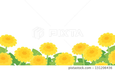 可愛的蒲公英花田背景插畫_16:9 131206436