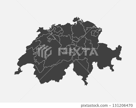 Vector map country Switzerland divided on regions 131206470