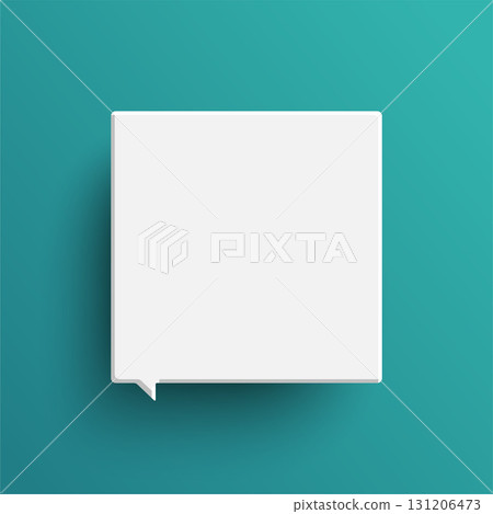 White square speech bubble on green background White square speech bubble on green background 131206473