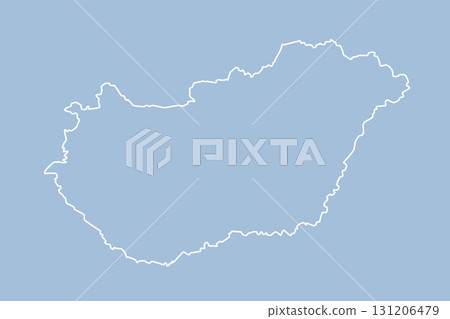 Vector outline map of Hungary line border country 131206479
