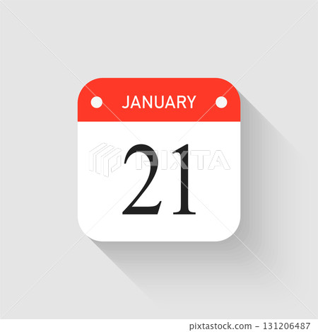 Vector icon page day calendar - 21 January month 131206487