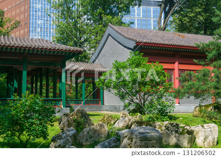 traditional architecture in Chinese garden 131206502
