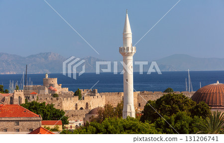 Suleymaniye Mosque minaret in Rhodes Greece Suleymaniye Mosque minaret in Rhodes Greece 131206741