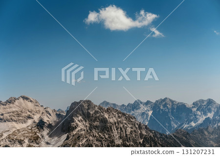 Horizontal Mountain Panorama within Theth National Park 131207231