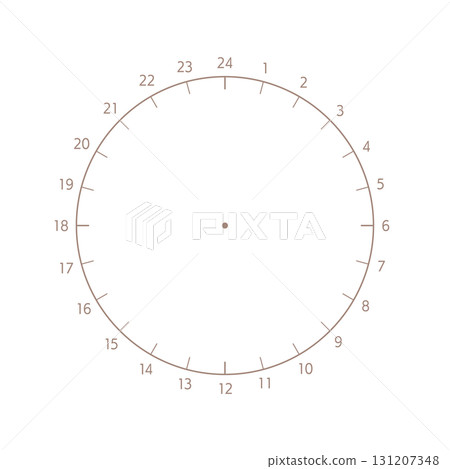 1-24 Numbers and Analog Clock Template - Daily/24-Hour Schedules, Logs, and Pie Charts 131207348