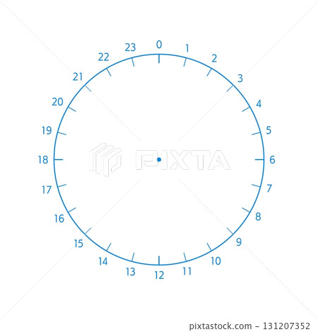 0-23 Numbers and Analog Clock Template - Daily/24-Hour Schedules, Logs, and Pie Charts 131207352