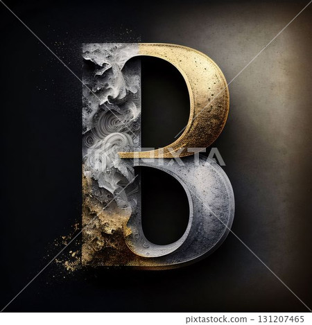 grunge letter with paint splashes on concrete background - b grunge letter with paint splashes on concrete background - b 131207465