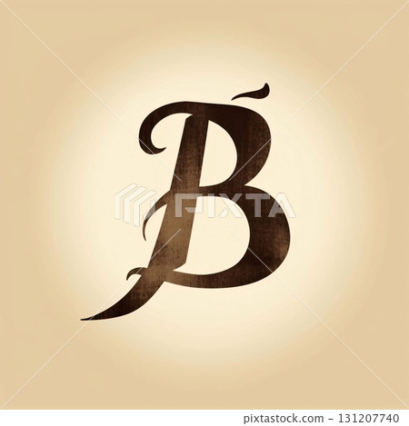 Vintage letter B. Hand drawn font. Vintage vector illustration. Vintage letter B. Hand drawn font. Vintage vector illustration. 131207740