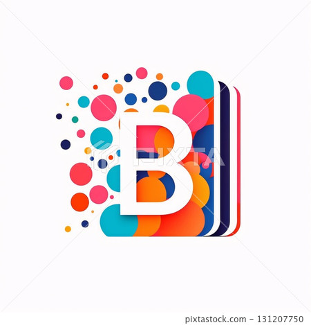 Letter B logo with colorful dots. Vector design template elements for your application or corporate identity. Letter B logo with colorful dots. Vector design template elements for your application or corporate identity. 131207750