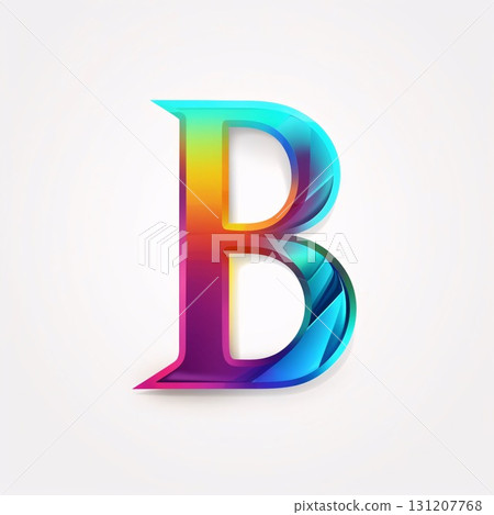 Vector letter B. Colorful font for your design. Illustration 131207768