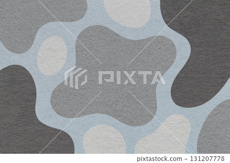 Abstract, gray, black and blue background with amorphous shapes and spots, paper texture in flat organic design 131207778