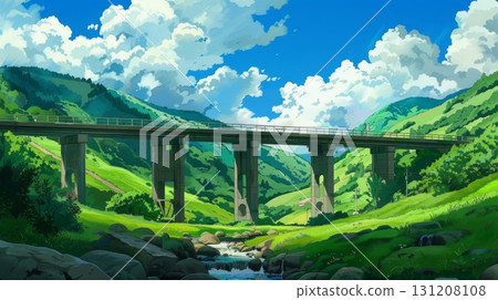 The ancient stone bridge, built for rice farmers, spans the river in a narrow mountain gorge. The ancient stone bridge, built for rice farmers, spans the river in a narrow mountain gorge. 131208108