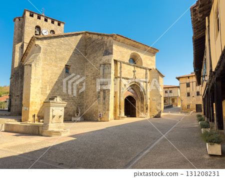 Church of San Pedro in Santa Gadea del Cid, Burgos, Spain. A medieval Romanesque-Gothic temple 131208231
