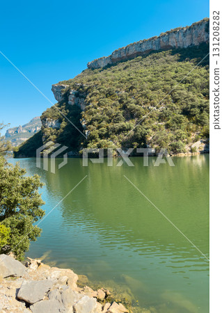 Scenic view of the Sobron Reservoir on the Ebro River, located between Alava and Burgos, Spain Scenic view of the Sobron Reservoir on the Ebro River, located between Alava and Burgos, Spain 131208282