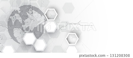 Abstract earth technology concept in dark network system 131208308