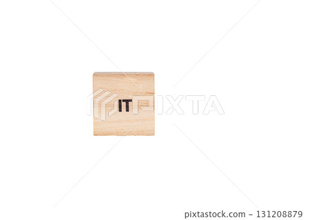 wooden cubes with the inscription It on a white isolated background wooden cubes with the inscription It on a white isolated background 131208879