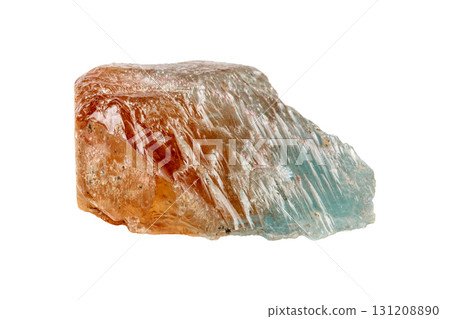 Topaz mineral stone on a isolated white background 131208890