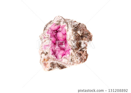 Cobalt Calcite mineral stone rock on white background 131208892