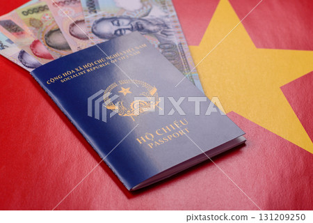 Vietnam passport for travelling, flying and doing business. Vietnamese document 131209250