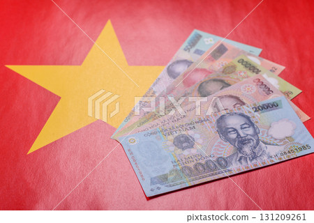 Vietnam money, dong, paper banknotes, cash. Vietnamese money 131209261