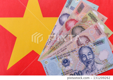 Vietnam money, dong, paper banknotes, cash. Vietnamese money 131209262