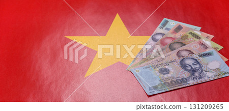 Vietnam money, dong, paper banknotes, cash. Vietnamese money 131209265