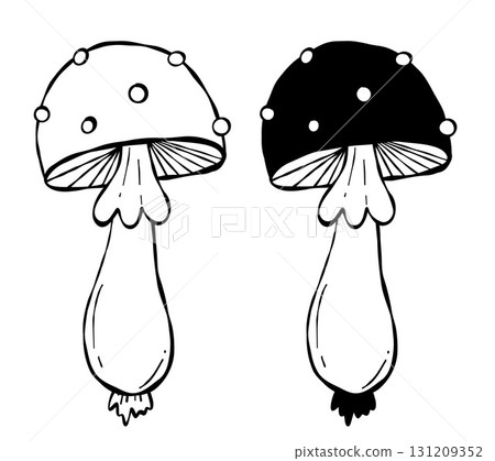 Magic Mushroom Doodles Set. Isolated Textured Hand Drawings on White Background. Outline Vector Sketch for design. Not AI Magic Mushroom Doodles Set. Isolated Textured Hand Drawings on White Background. Outline Vector Sketch for design. Not AI 131209352