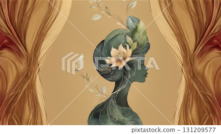 Beautiful female portrait AI-generated material Beautiful female portrait AI-generated material 131209577