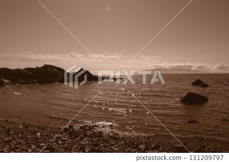 [Misaki, Ako City] Sepia-toned coastal scenery 131209797
