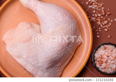 Chicken raw leg or quarter, fresh meat for cooking on barbecue. Chicken quarter 131210208