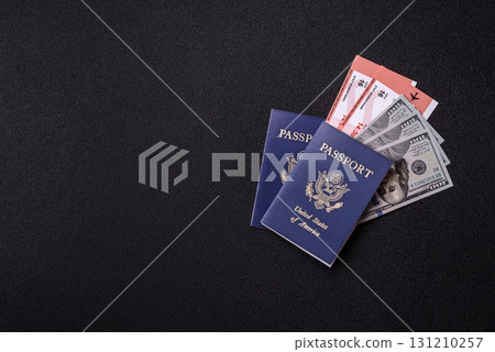 US passport for travelling, flying and doing business. USA document, id US passport for travelling, flying and doing business. USA document, id 131210257