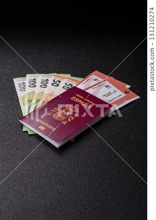 Spain passport for travelling, flying and doing business. Spanish document, id Spain passport for travelling, flying and doing business. Spanish document, id 131210274