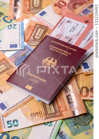 German passport, German document for travelling, border crossing 131210483