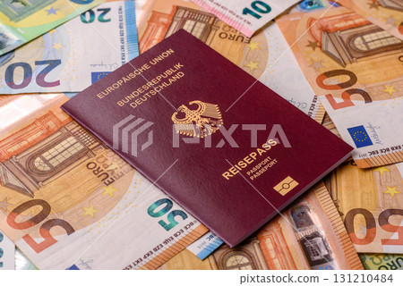 German passport, German document for travelling, border crossing 131210484