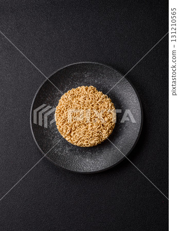 Instant noodles or ramen, Asian food, pasta with vegetables. Noodles, takeaway food 131210565