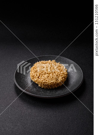 Instant noodles or ramen, Asian food, pasta with vegetables. Noodles, takeaway food 131210566
