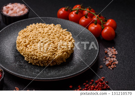 Instant noodles or ramen, Asian food, pasta with vegetables. Noodles, takeaway food 131210570