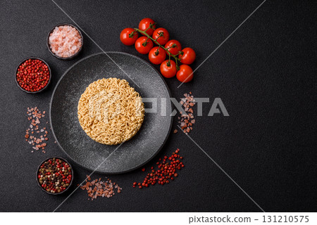 Instant noodles or ramen, Asian food, pasta with vegetables. Noodles, takeaway food 131210575