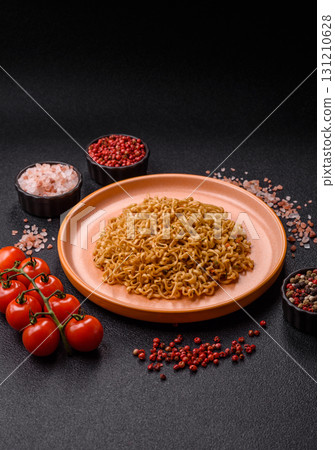 Instant noodles or ramen, Asian food, pasta with vegetables. Noodles, takeaway food 131210628