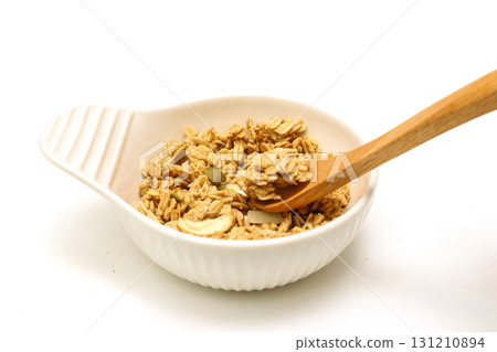 Oatmeal in a bowl 131210894
