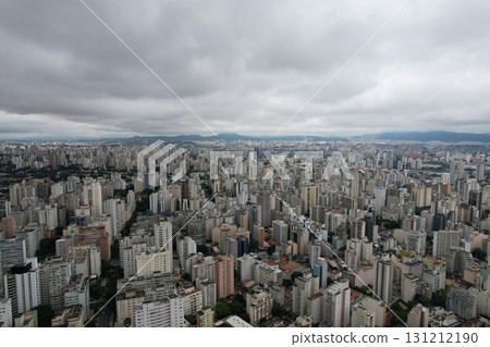 View of Sao Paulo skyline on a cloudy day with numerous buildings View of Sao Paulo skyline on a cloudy day with numerous buildings 131212190