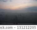 Misty morning landscape in the Amazon at dawn with fog and trees 131212205