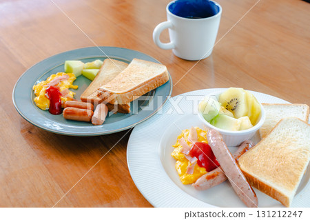 Western breakfast of toast and eggs Western breakfast of toast and eggs 131212247