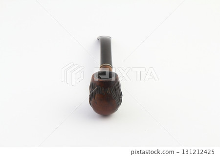 Smoking pipe wooden souvenir isolated white background 131212425