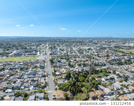 Aerial view of City Heights, San Diego, South California, USA Aerial view of City Heights, San Diego, South California, USA 131212458