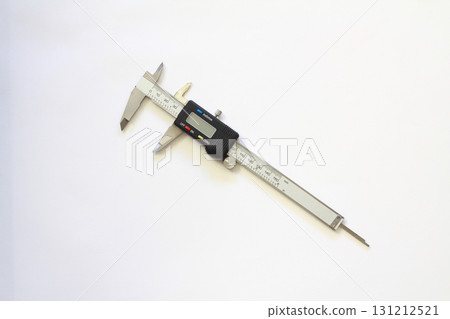 Digital electronic vernier calipers isolated on white background 131212521