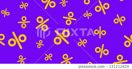 Discount percent pattern sale seamless background. Vector discount percentage offer wallpaper 131212629