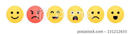 Set colorful emoji faces emotions happy, angry, laughing, surprised, sad, and cheerful expressions Set colorful emoji faces emotions happy, angry, laughing, surprised, sad, and cheerful expressions 131212633